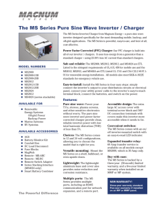 The MS Series Pure Sine Wave Inverter / Charger