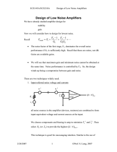 Design of Low Noise Amplifiers