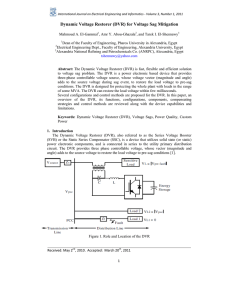 Dynamic Voltage Restorer (DVR) for Voltage Sag Mitigation