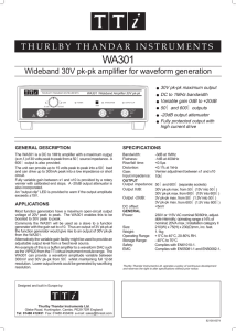 WA301 30V Wideband Waveform Amplifier - Data Sheet