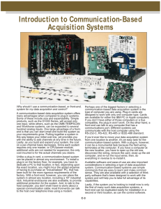 Introduction to Communication-Based Data Acquisition Systems