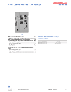 GE BuyLog — Section 15: Motor Control Centers—Low Voltage