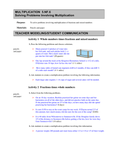 MULTIPLICATION 5.NF.6 Solving Problems Involving