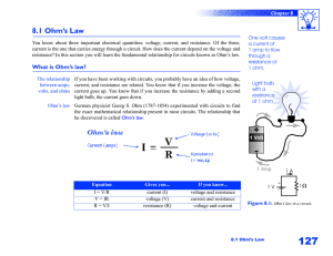 8.1 Ohm`s Law