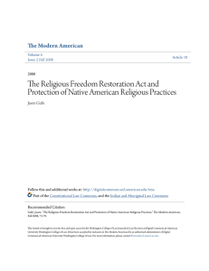 The Religious Freedom Restoration Act and Protection of Native