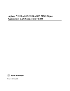 Agilent N5161A/62A/81/82A/83A MXG Signal Generators LAN