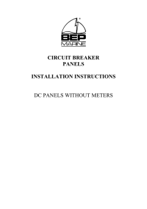 CIRCUIT BREAKER PANELS INSTALLATION INSTRUCTIONS DC