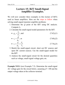 Lecture 15: BJT Small-Signal Amplifier Examples.