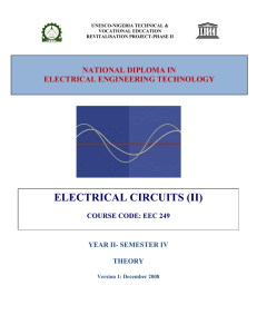 EEC 249 Electric Circuit 2 THEORY - Unesco