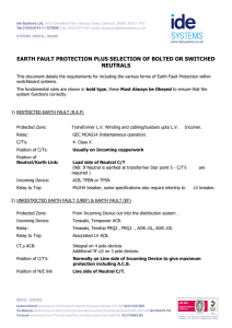 Earth Fault Protection within switchboard systems