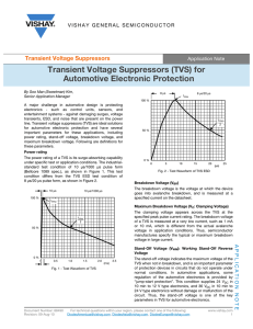 Transient Voltage Suppressors (TVS) for Automotive