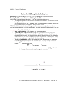 PH203 Chapter 23 solutions Tactics Box 23.1 Using Kirchhoff`s Loop