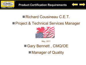 CONFIRMATION of CERTIFICATION (CSA or cUL, etc.)