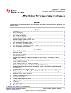 AN-263 Sine Wave Generation Techniques