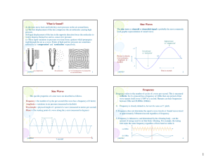 What is Sound? Sine Waves Sine Waves Frequency