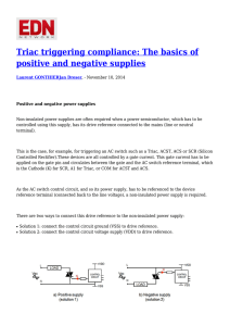 Triac triggering compliance: The basics of positive and