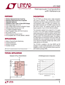 LTC1540 - Nanopower Comparator with Reference