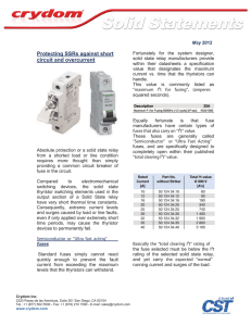 Protecting SSRs against short circuit and overcurrent