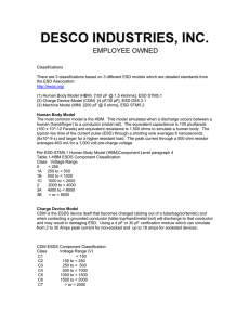 Classifications There are 3 classifications based on 3 different ESD