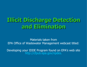 Illicit Discharge Detection and Elimination (IDDE) Guidance