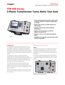 TTR®300 Series 3-Phase Transformer Turns Ratio Test Sets