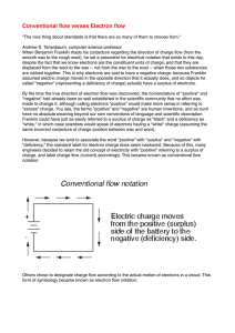 Conventional flow verses Electron flow