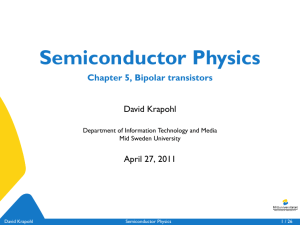 Semiconductor Physics - Chapter 5, Bipolar transistors