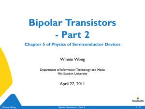 Bipolar Transistors - Part 2 - Chapter 5 of Physics of Semiconductor