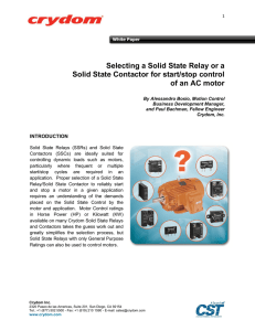 Selecting a Solid State Relay or a Solid State Contactor for
