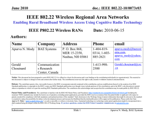 Overview of IEEE 802.22 Standard