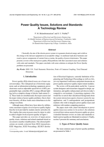 Power Quality Issues, Solutions and Standards: A Technology Review