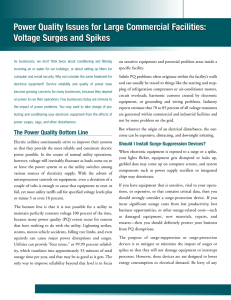 Power Quality Issues for Large Commercial Facilities