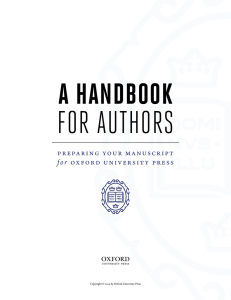 a handbook FOR AUTHORS - Oxford University Press