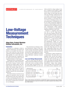 Low-Voltage Measurement Techniques