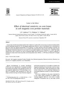 Effect of electrical resistivity on core losses in soft magnetic iron