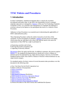 TTSC Policies and Procedures - The IEEE Standards Association