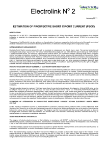 guidance for estimation of prospective short circuit current