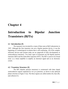 Chapter 4 Introduction to Bipolar Junction Transistors (BJTs)