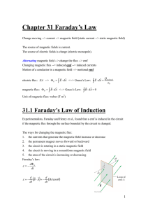Chapter 31 Faraday`s Law