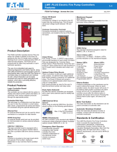 LMR PLUS Electric Fire Pump Controllers Features