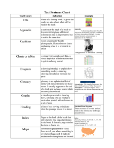 Text Features Chart Title Appendix Captions Charts or tables