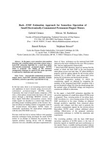 Back - EMF Estimation Approach for Sensorless Operation of Small