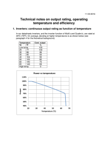 Technical notes on output rating, operating temperature and efficiency