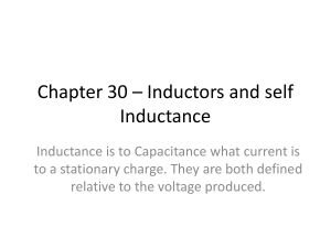 Inductors and Self Inductance