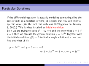 Particular Solutions - UC Davis Mathematics