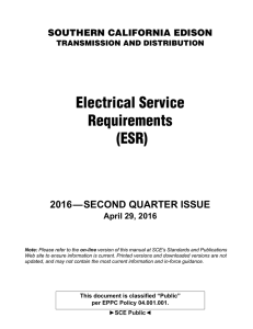 Electrical Service Requirements (ESR)