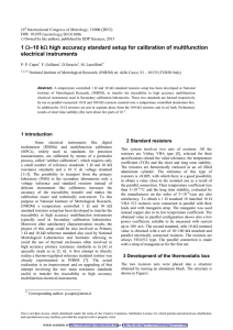 1 Ω–10 kΩ high accuracy standard setup for calibration of