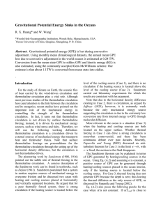 Gravitational Potential Energy Sinks in the Oceans