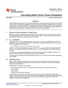 Calculating Motor Driver Power Dissipation