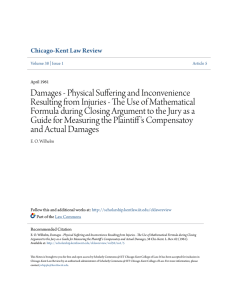 Damages - Physical Suffering and Inconvenience Resulting from